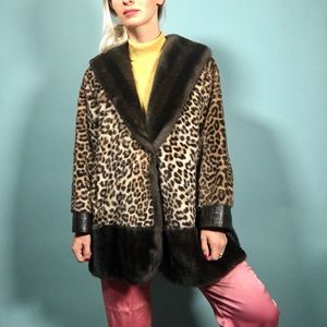 Vintage Leopard Faux Fur Coat